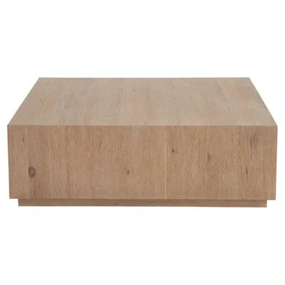 Jerico modern classic brown oak square block coffee table