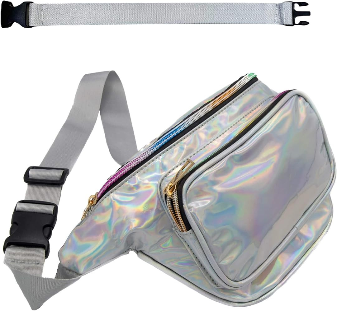 RedOrbis Plus Size Fanny Pack for Women with Extender - Holographic Fanny Pack for Sport Outdoor ... | Amazon (US)