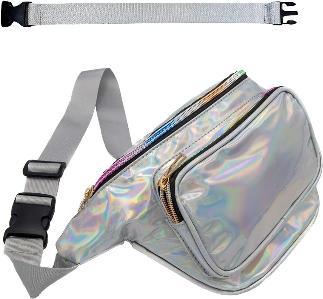 RedOrbis Plus Size Fanny Pack for Women with Extender - Holographic Fanny Pack for Sport Outdoor ... | Amazon (US)