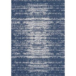 Unique Loom Decatur Static Navy Blue 6 ft. 4 in. x 9 ft. Area Rug-3148125 - The Home Depot | The Home Depot