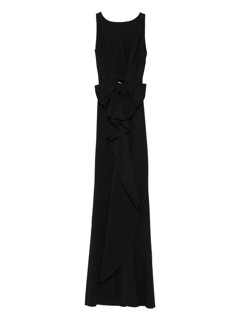 CHIARA BONI La Petite Robe bow-detail draped maxi dress - Black | Farfetch Global