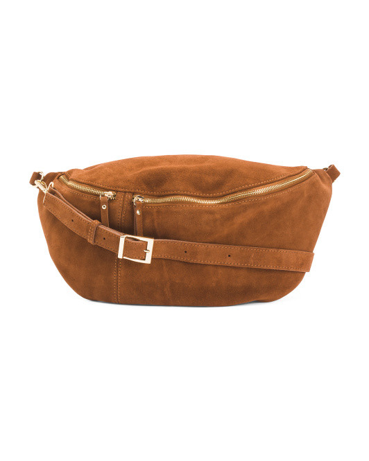 Made In Italy Suede Large Belt Bag | TJ Maxx