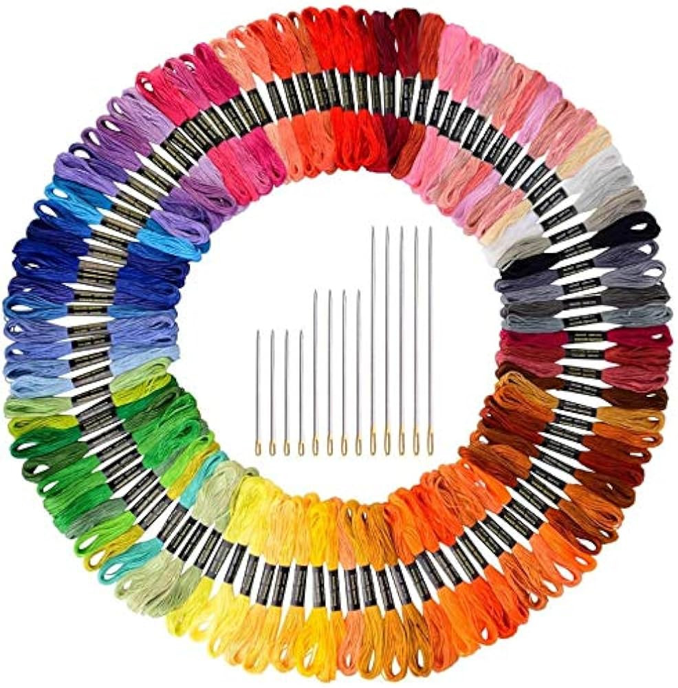 Paxcoo 124 Skeins Embroidery Floss Cross Stitch Thread with Needles | Amazon (US)