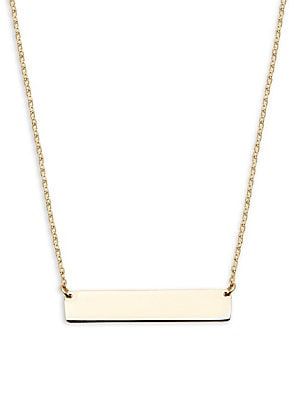 14K Yellow Gold Bar Pendant Necklace | Saks Fifth Avenue OFF 5TH