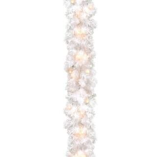 9’ X 10"" Pre-Lit Wispy Willow White Artificial Christmas Garland With 50 Clear Lights By National T | Michaels Stores