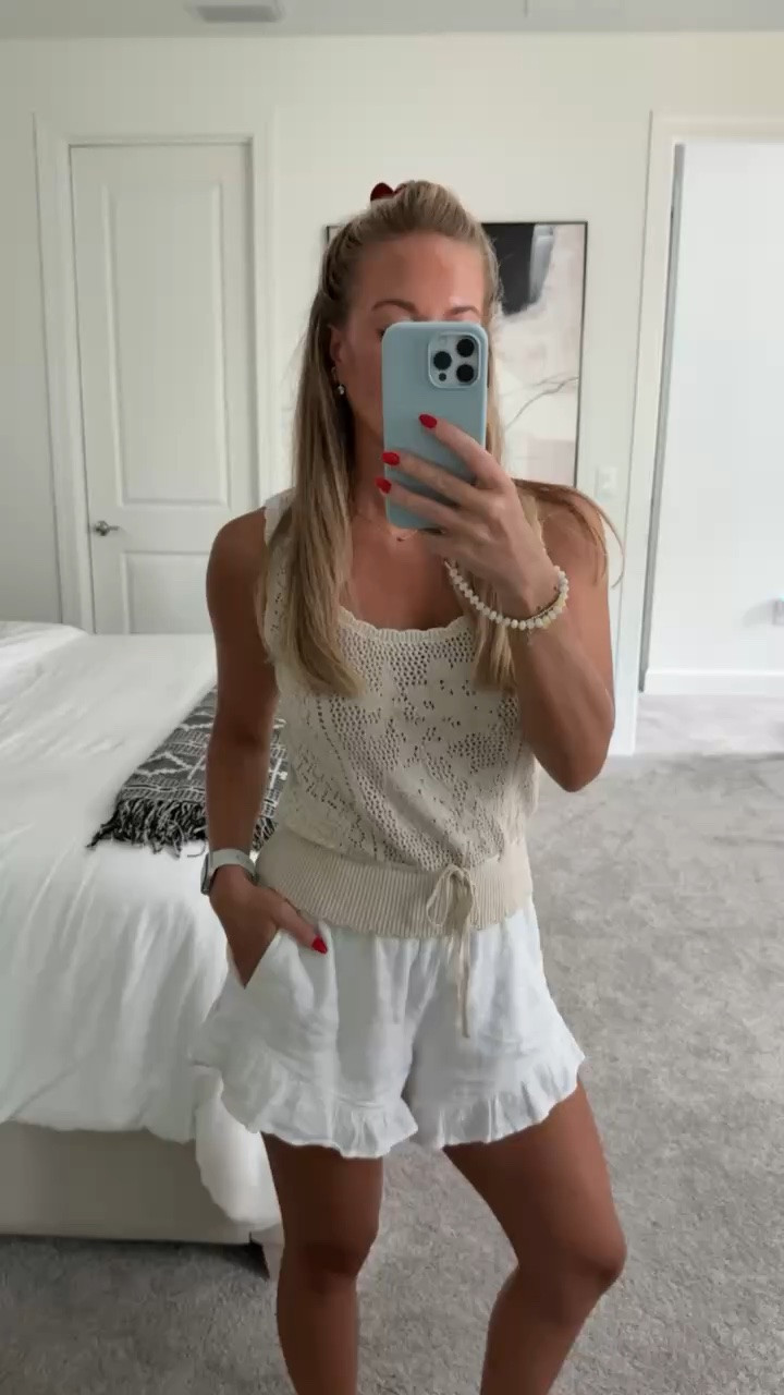 @abercrombie sale! Use code AFLTK for 20% OFF 

Wearing S these linen ruffle shorts and crochet top. 

Abercrombie dress sale, summer dress, linen dress, midi skirt, vacation style, resort outfit, beach dress, summer fashion, warm weather outfit, Abercrombie women, dress sale, summer wardrobe, sundress, seasonal sale

#LTKxAbercrombie #LTKootd #LTKSaleAlert