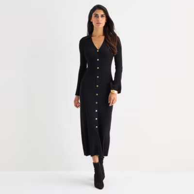 new!Maia Womens Long Sleeve Sweater Dress | JCPenney