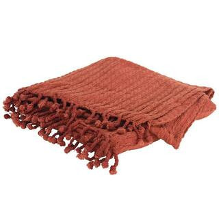 Burnt Orange Striped Cotton Throw Blanket | The Home Depot
