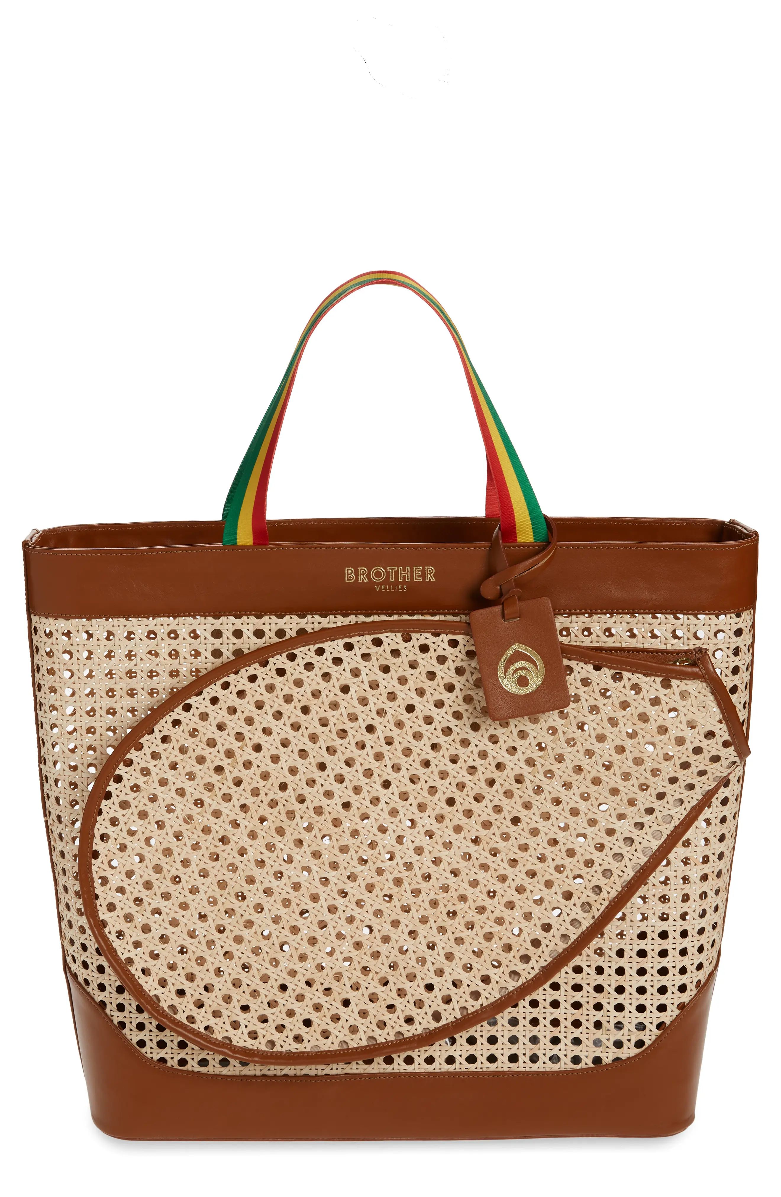 Brother Vellies Tennis Club Woven Tote in Caning Whiskey at Nordstrom | Nordstrom