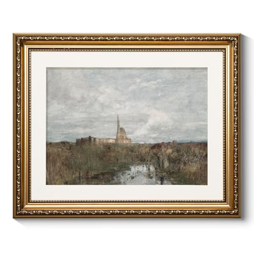 ARPEOTCY Vintage Gold Framed Wall Art Decor, Palace Landscape Swale Paintings, Vintage Room Decor, Wall Art for Living Room Bedroom, Canvas Prints Antique Frame Artwork, 13x16 inch | Amazon (US)
