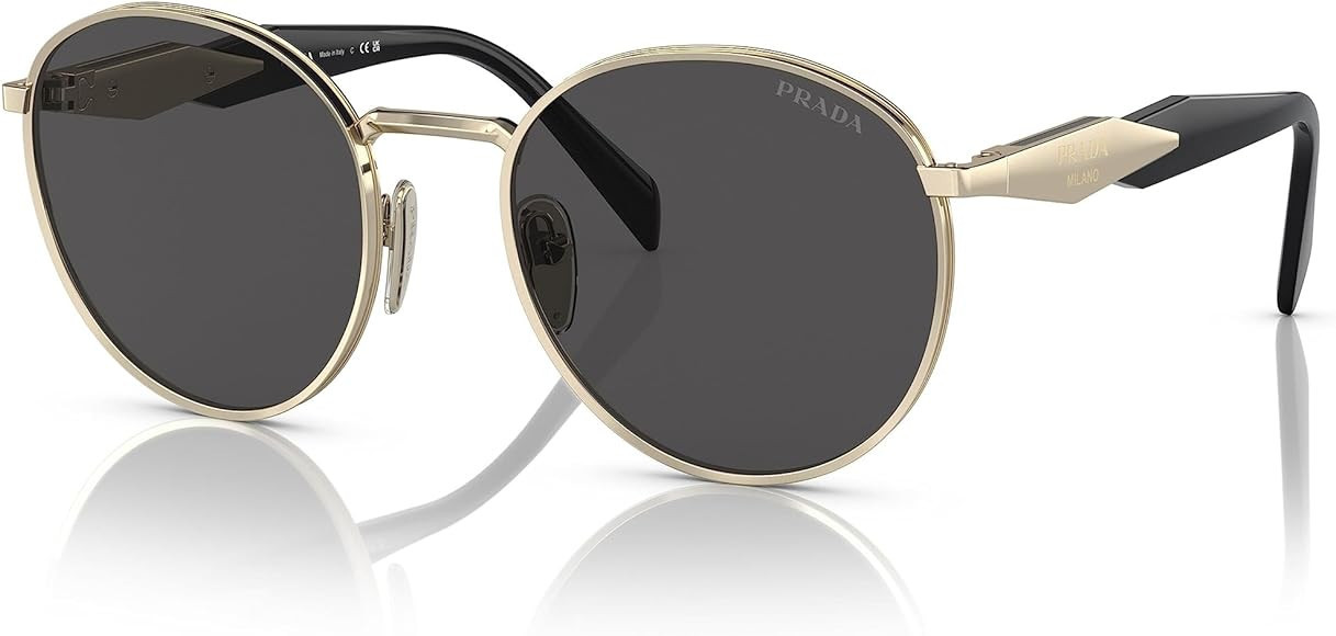 Prada PR 56ZS - ZVN5S0 Sunglasses Gold w/Dark Grey 54mm | Amazon (US)
