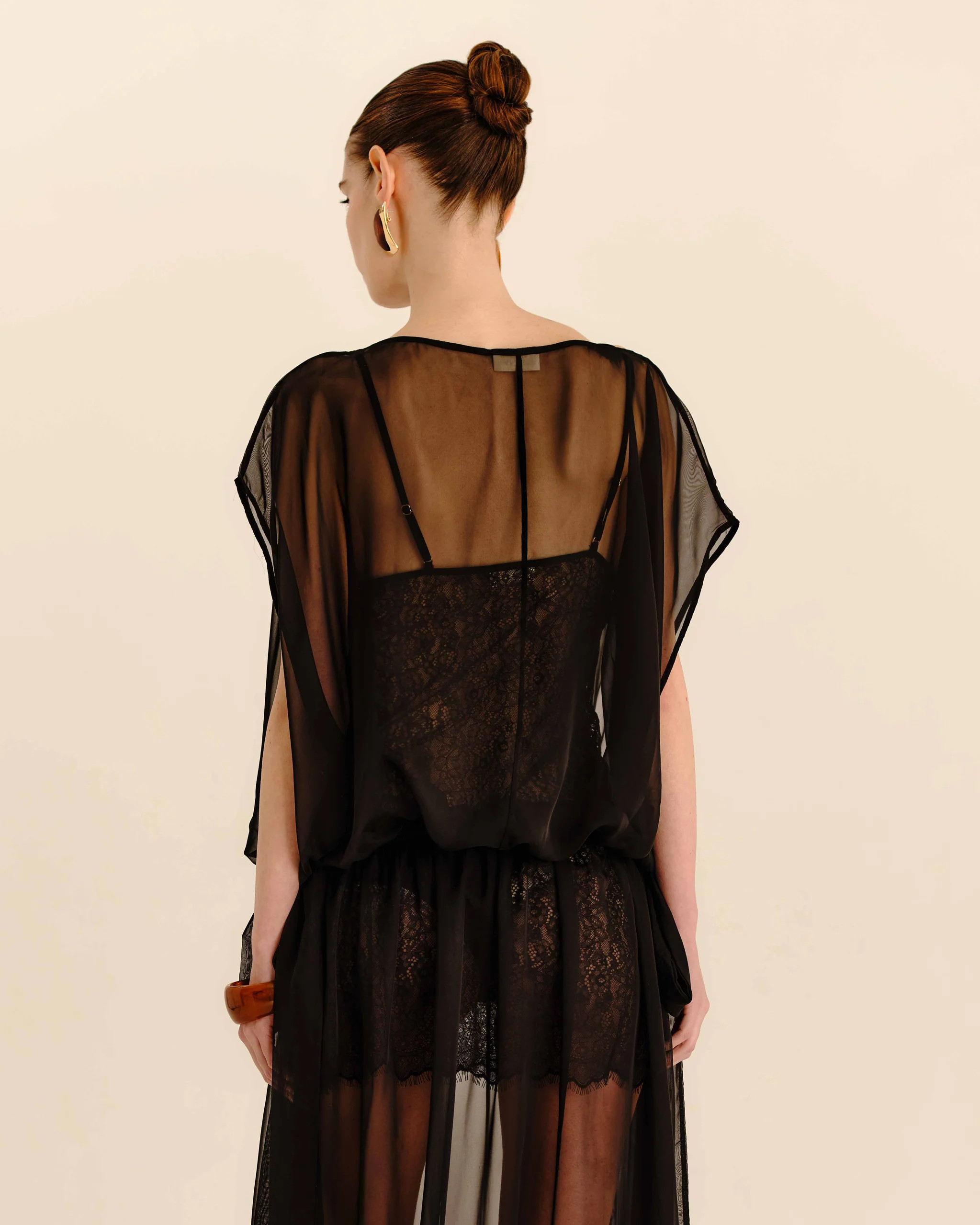 Celeste Sheer Maxi Dress - Jet Black | Leny Clo (Global)