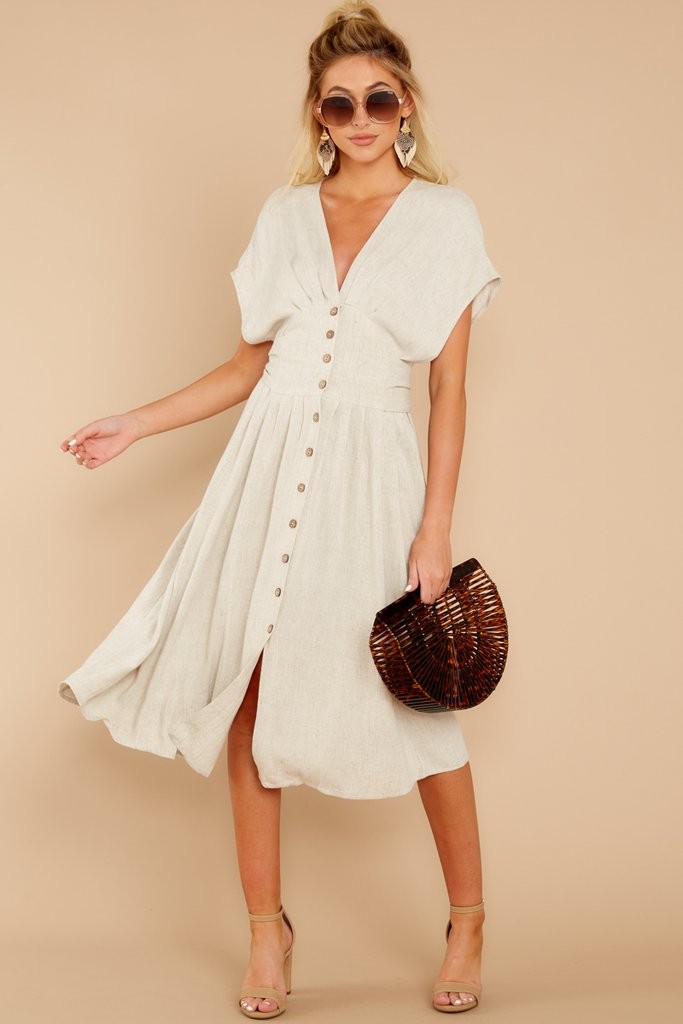 Well Balanced Taupe Midi Dress | Red Dress 