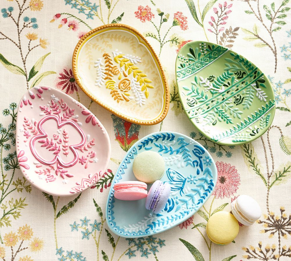 Easter Egg Stoneware Appetizer Plates - Mixed Set of 4 | Pottery Barn (US)
