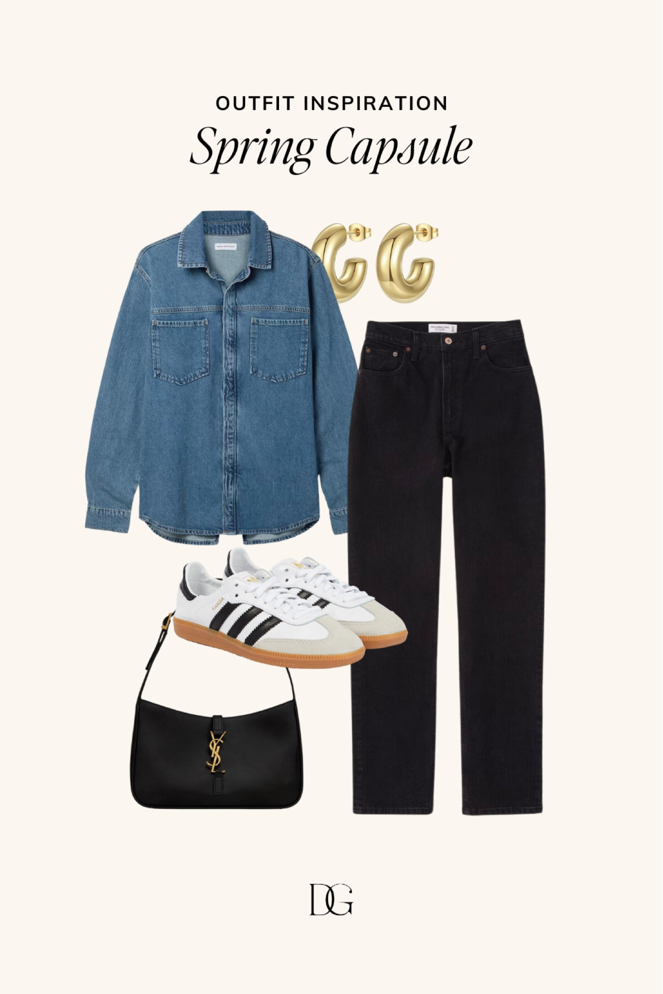 Spring Capsule Wardrobe for 2024 // Capsule wardrobe, spring outfits, spring outfit, spring staples, spring fashion, elevated spring outfit, casual spring outfit, simple spring outfit, neutral spring outfit, denim shirt outfit, black jeans outfit, adidas samba outfit

#LTKstyletip #LTKfindsunder100 #LTKSeasonal