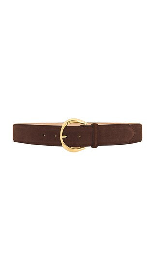 Odessa Suede Belt in Chocolate & Gold | Revolve Clothing (Global)