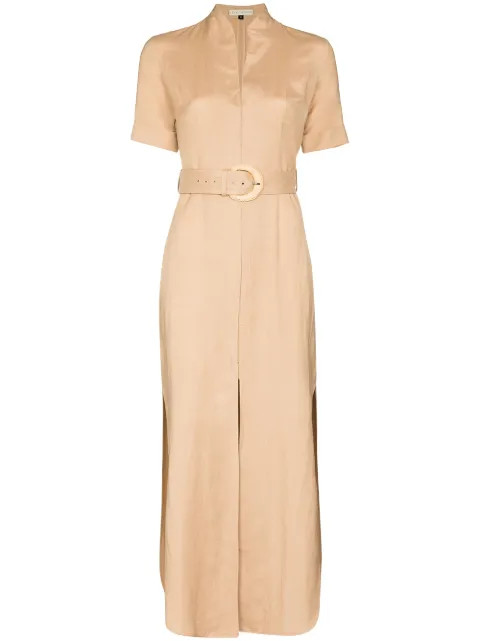 Tosca split neck midi dress | Farfetch (US)