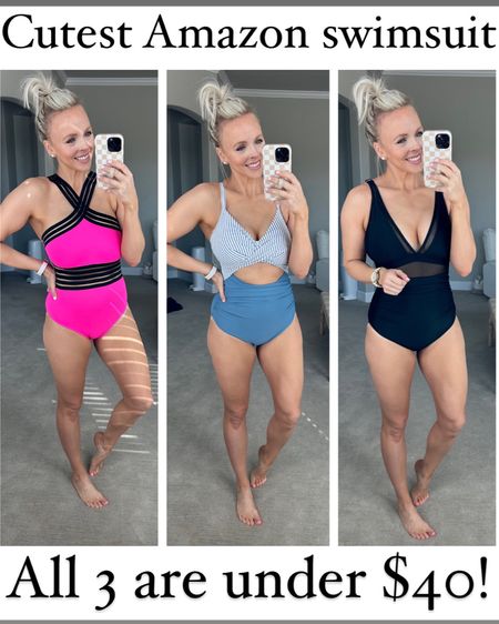 Cutest Amazon swimsuits under $40!!! Medium is my TTS and they all fit TTS!!! All come in other colors 

#LTKswim #LTKfindsunder50 #LTKstyletip