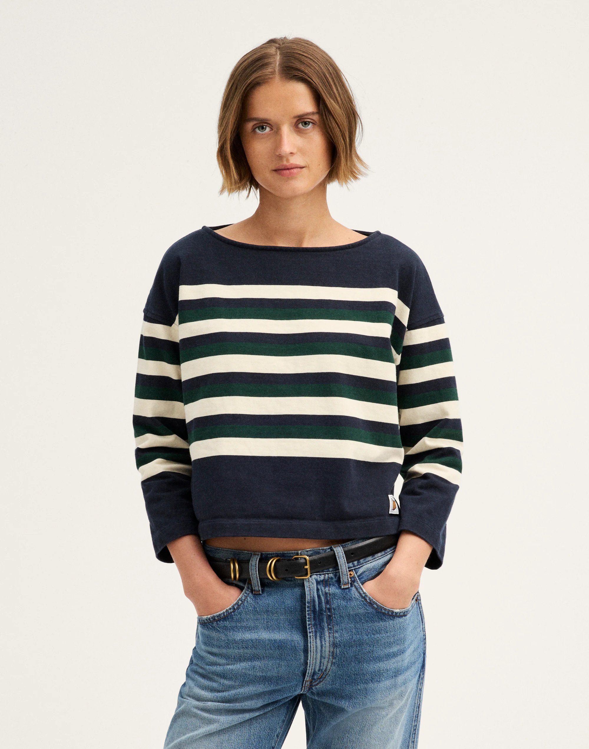 The Rugby Boatneck Long-Sleeve Tee in Club Cotton | Madewell