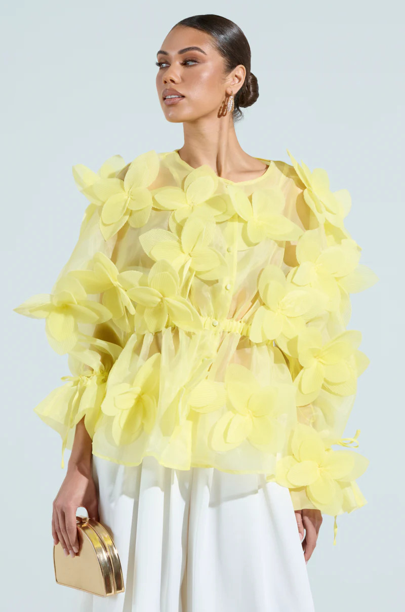 BLOOM BLOUSE IN BABY YELLOW | AKIRA