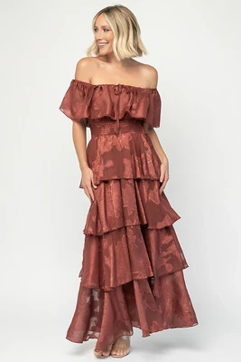Carina Off Shoulder Maxi Dress | Marsala | Baltic Born