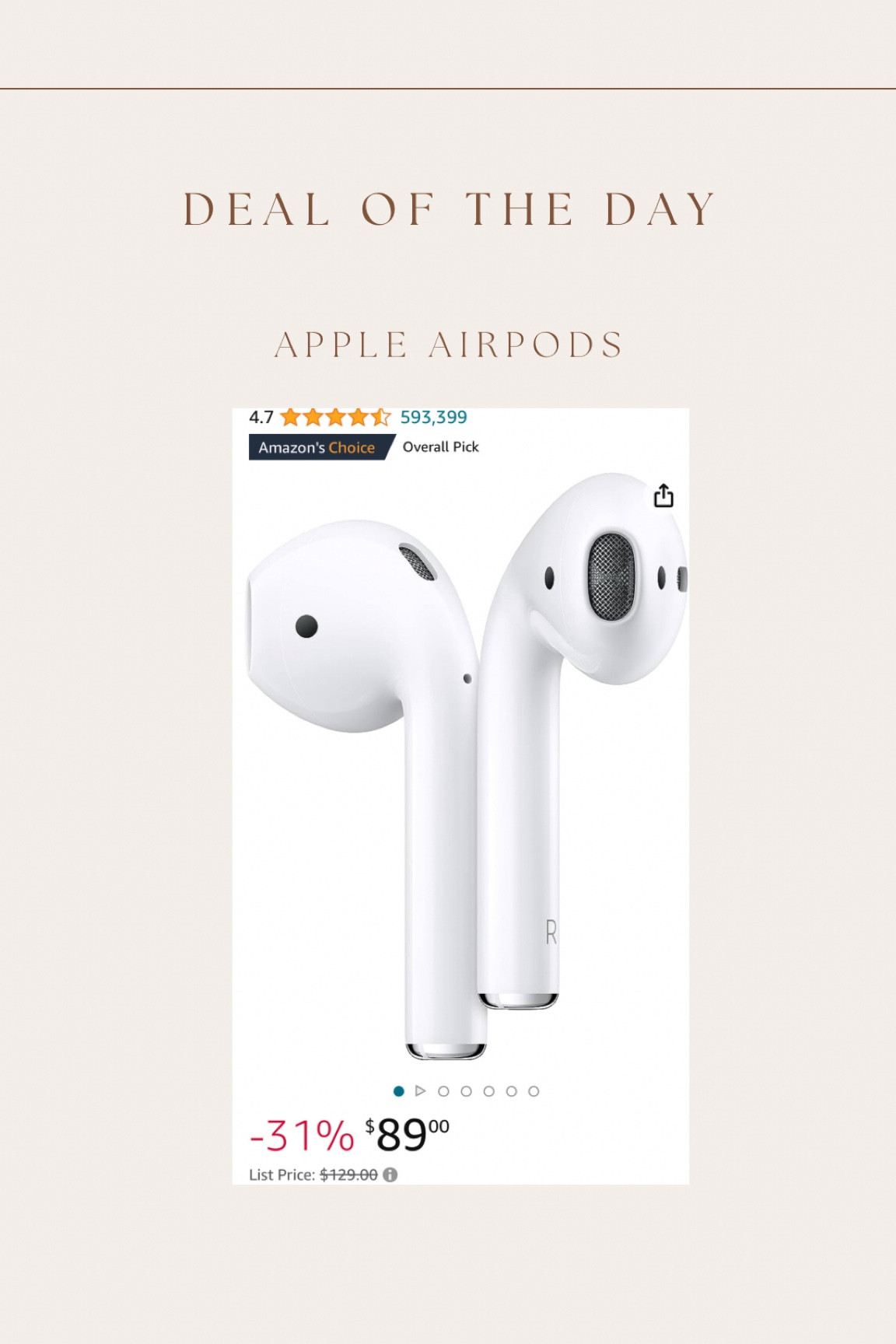 Extended prime day sale! Apple AirPods are 31% off right now!