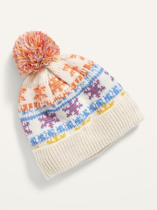 Unisex Fair Isle Pom-Pom Beanie Hat for Toddler | Old Navy (US)