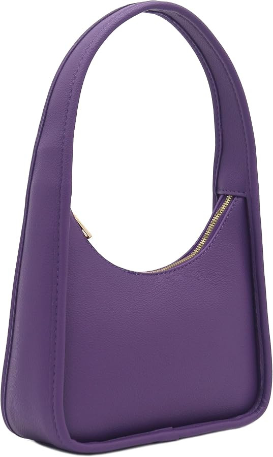 Small Minimalist Shoulder Bag for Women, Faux Leather Underarm Purse, Chic Top Handle Handbag for... | Amazon (US)