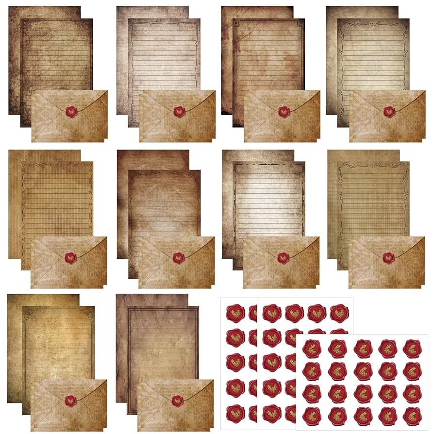 TaoBary 160 Pcs Stationery Paper Set 50 Double Sided Stationery Papers with 50 Matching Envelopes... | Amazon (US)