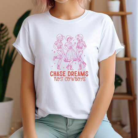 Chase Dreams No Cowboys Western Vibes Unisex Women Cowgirl Inspired T Shirt Tee | Walmart (US)