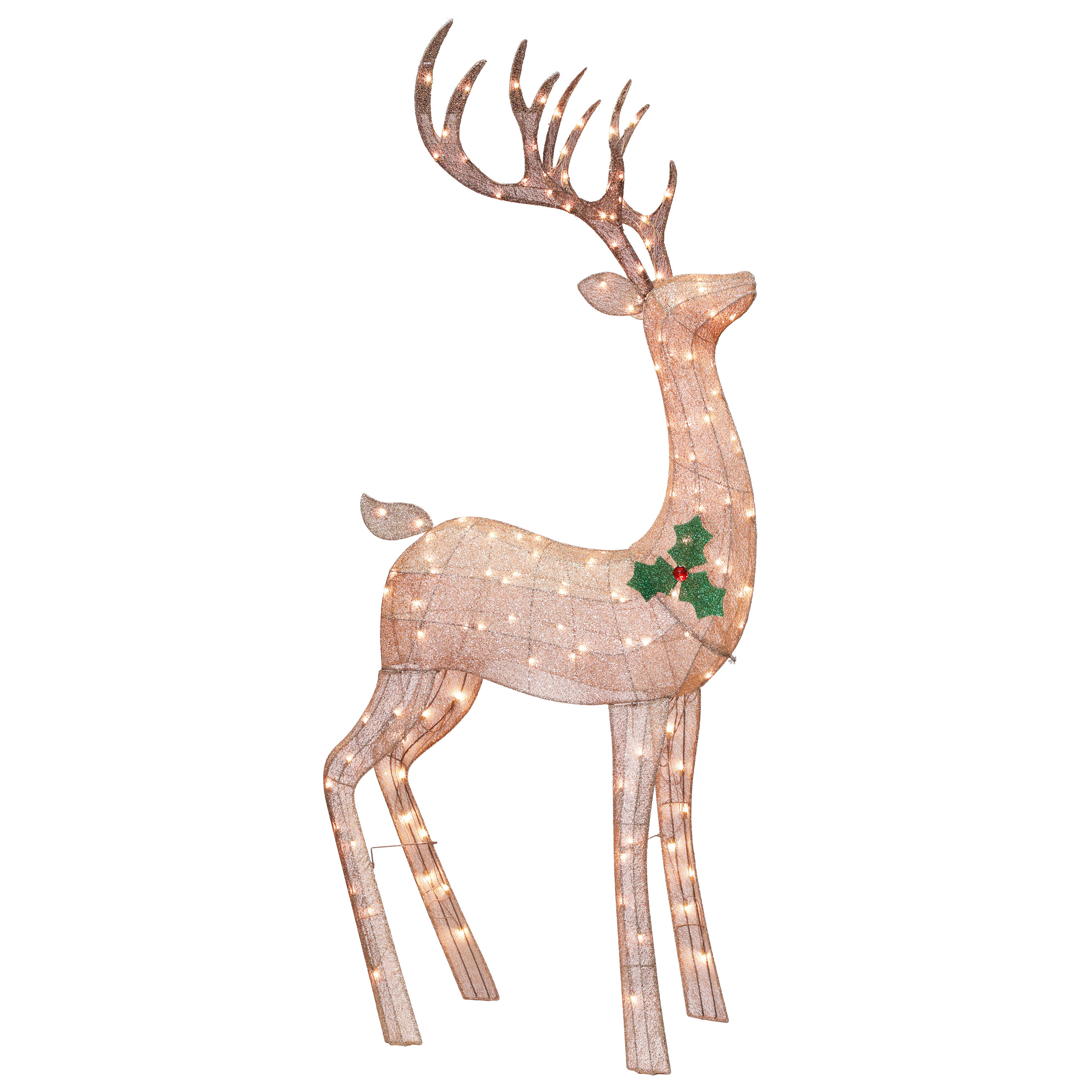 Holiday Living 96-in Freestanding Reindeer Yard decoration with Clear Incandescent Lights in Brown | LW24-YD43R1 | Lowe's