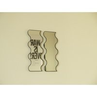 Wavy Mirror, Squiggle Wall Decor, Irregular Home Objects, Assymetrical Small Boho Abstract Decoration, Funky Cute Vanity Mirror | Etsy (US)