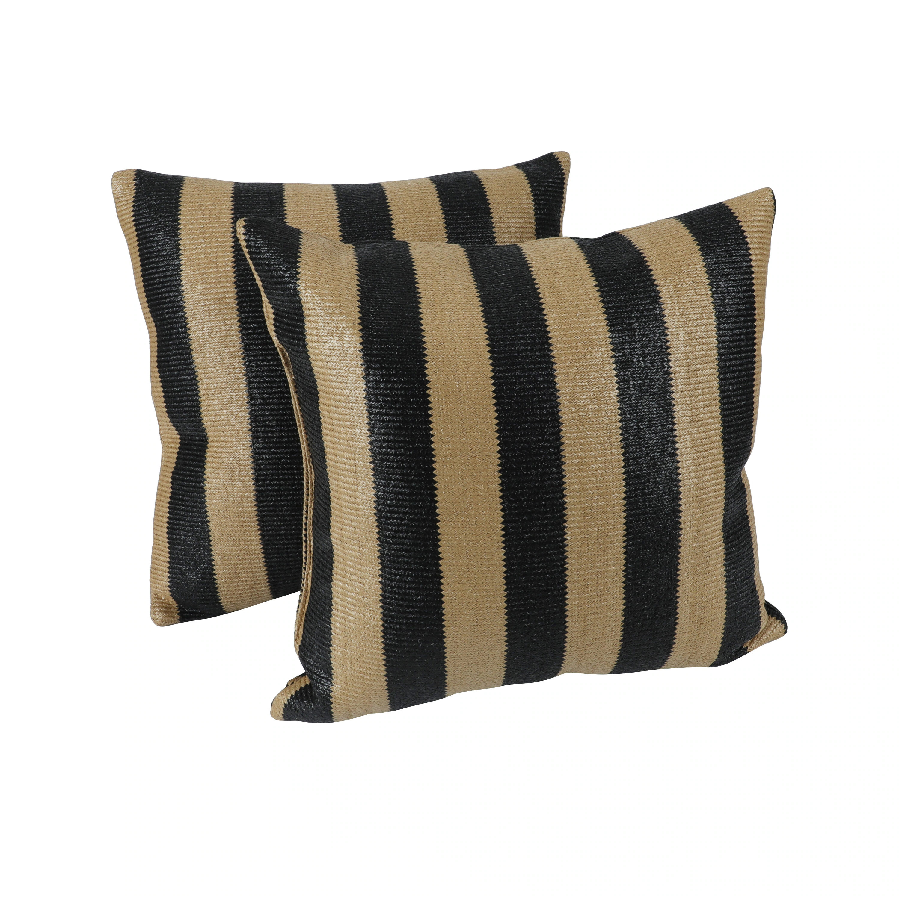 Blisstyle 2 Pack Outdoor Throw Pillows Patio Cushions Simulated Straw Weaving Stripfor Garden Porch Poolside Furniture Soft Comfortable Decorative | Lowe's