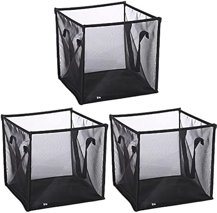 SOUJOY 3 Pack Popup Laundry Hamper, Collapsible Mesh Laundry Baskets with Handles, Foldable Clothes  | Amazon (US)