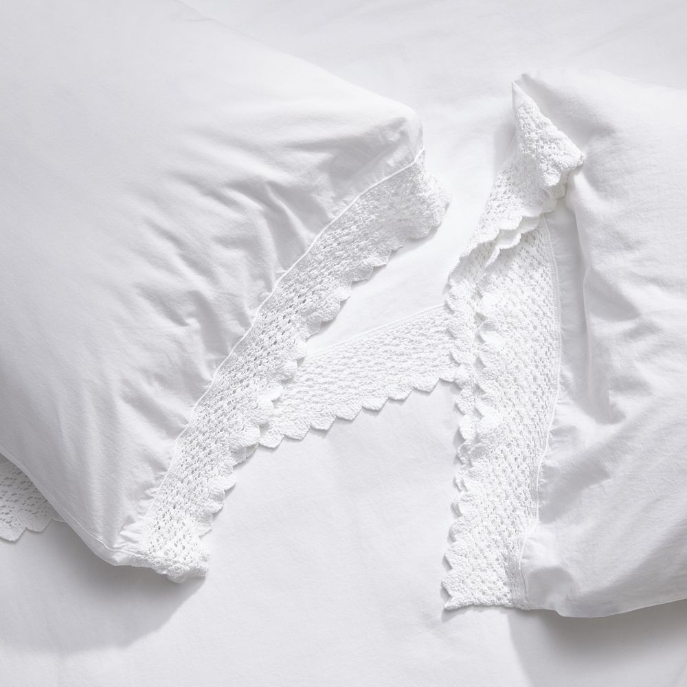 Cotton with Crochet Trim Sheet Set | GreenRow