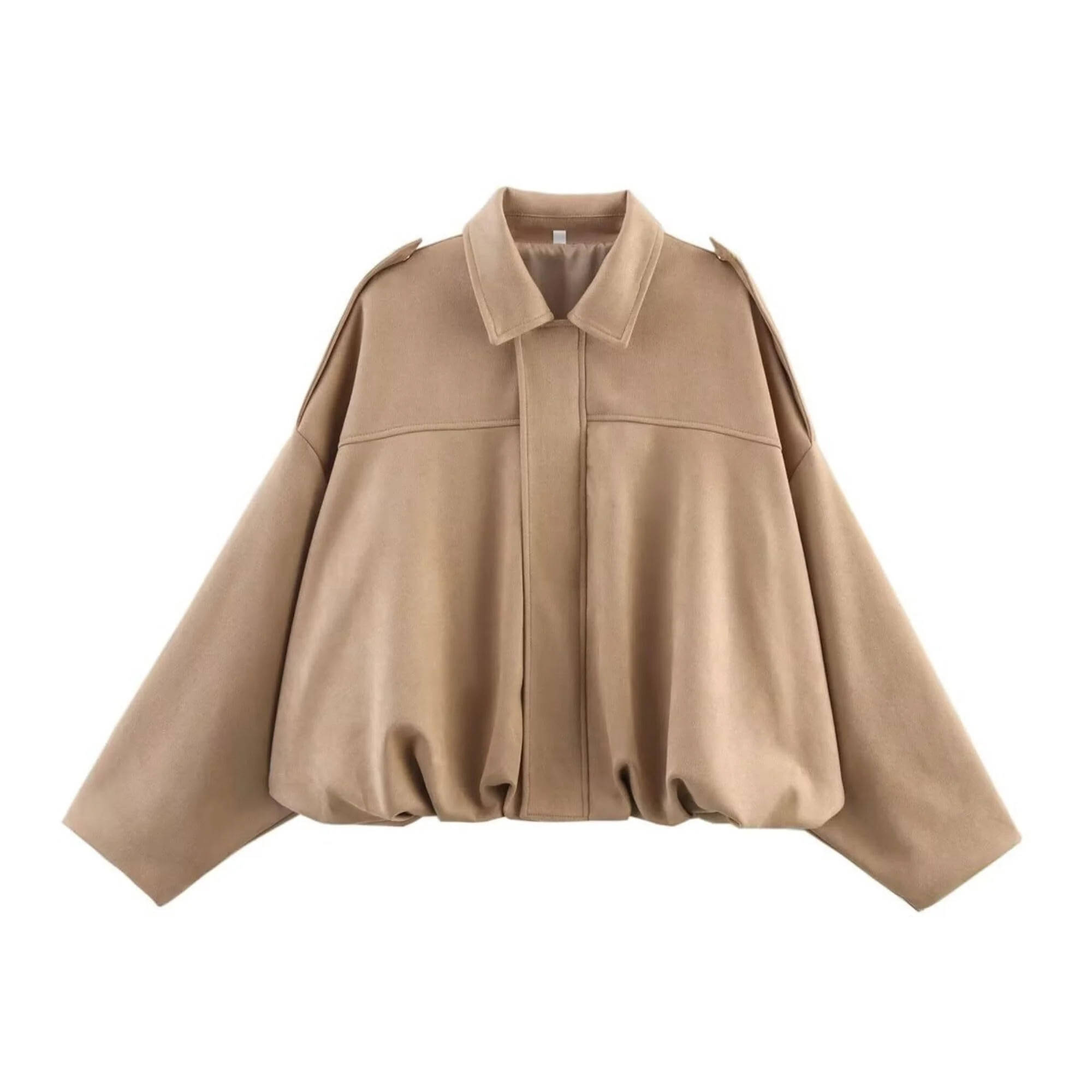 Women's Faux Suede Bomber Jacket Spring Lapel Pilot Coat Casual Y2k Oversized Long Sleeves Trendy... | Walmart (US)
