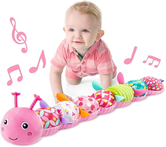 LIGHTDESIRE Baby Toys Musical Caterpillar,Infant Stuffed Animal Toy with Crinkle and Rattles,Soft... | Amazon (US)