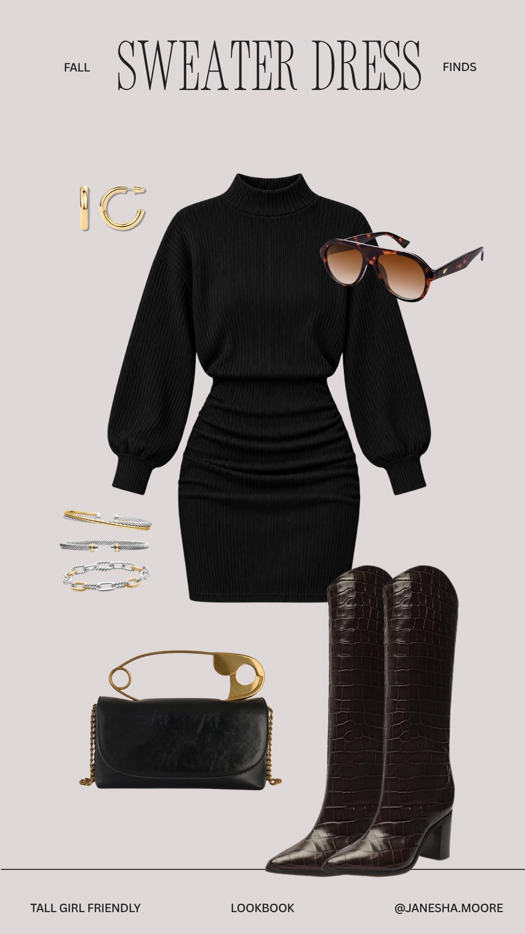 Update your fall wardrobe with cozy dresses! I’m loving this turtleneck paired with chic boots. 5’9 200 lbs wearing [M] size 

 #LTKootd #LTKMidsize #LTKTall