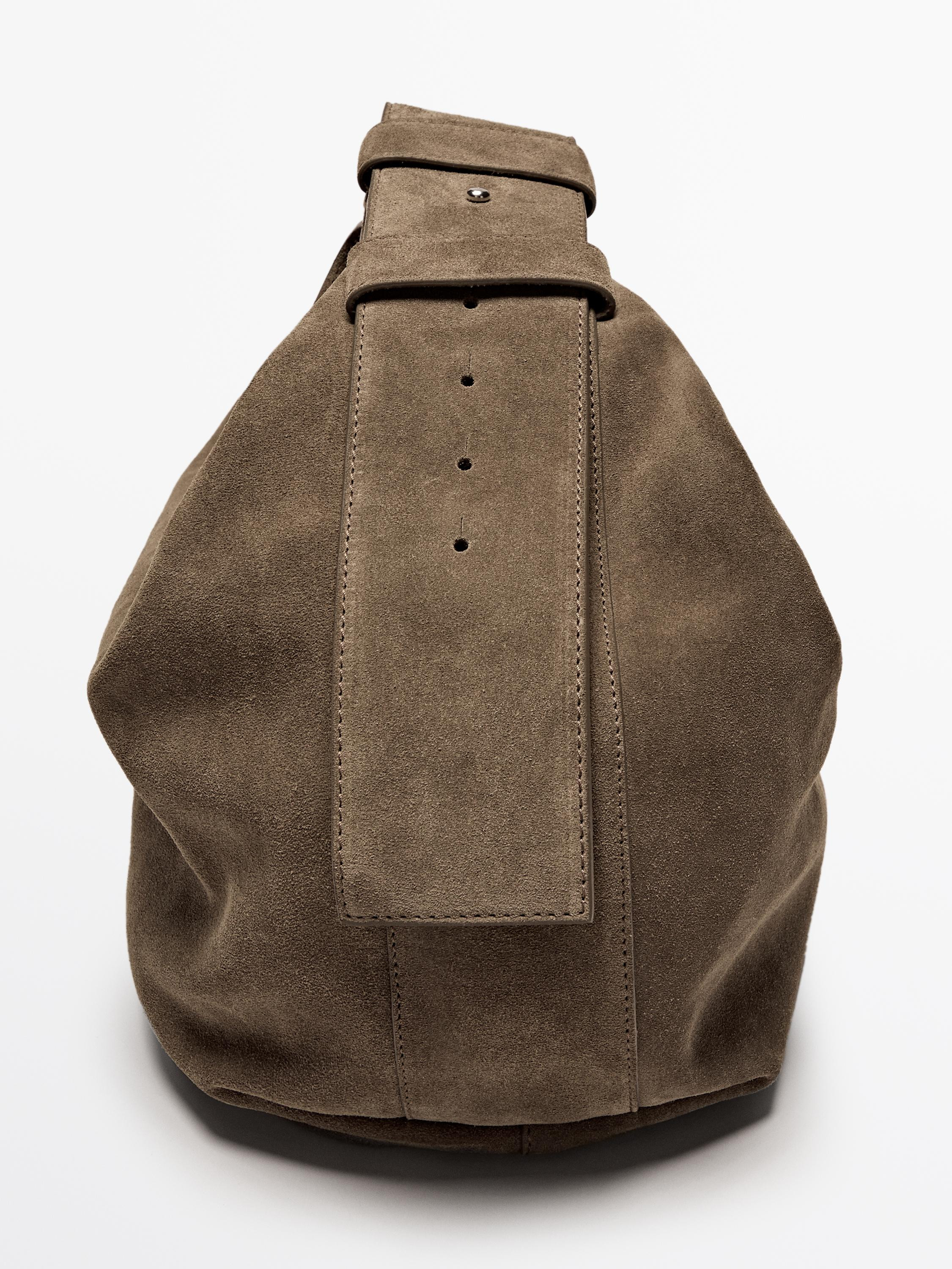 Split leather and leather shoulder bag | Massimo Dutti US