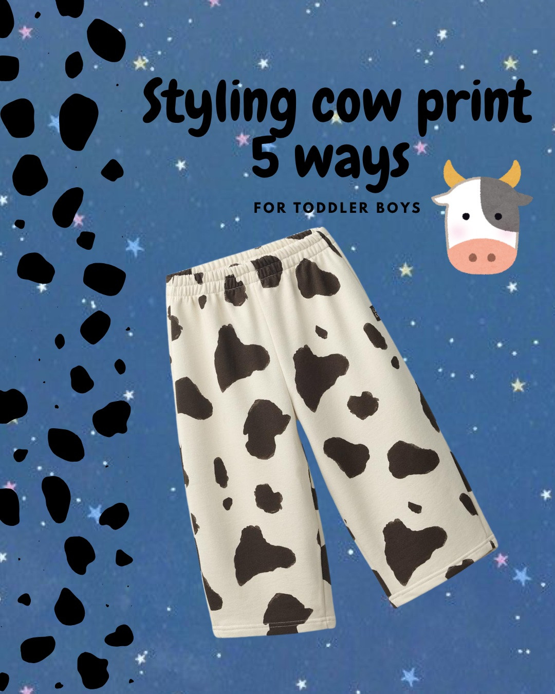 Probably my favourite animal print! These are my favourite colour combos to pair with cow print - all graphic tees of course! #toddlerclothes #toddlerstyle #toddleroutfit #toddlerootd #boyclothes #toddlerboyclothes #cowprint

#LTKkids #LTKbaby