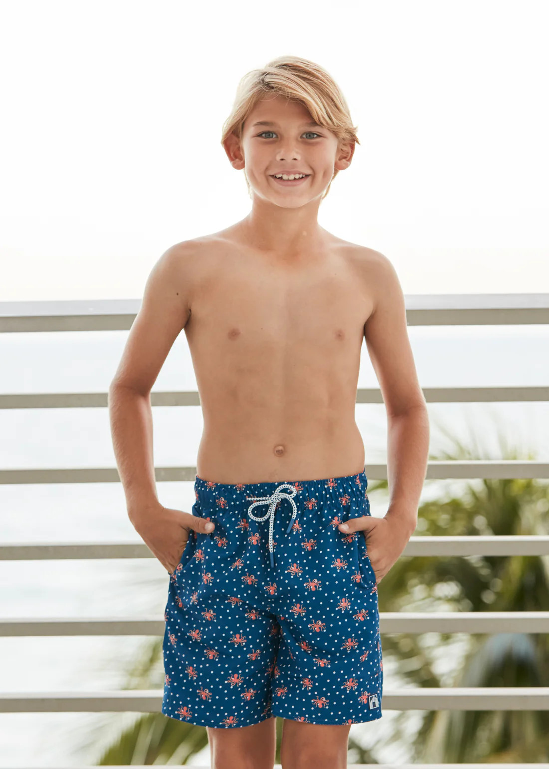 Boys Octopus Reversible Swim Trunks | Cabana Life