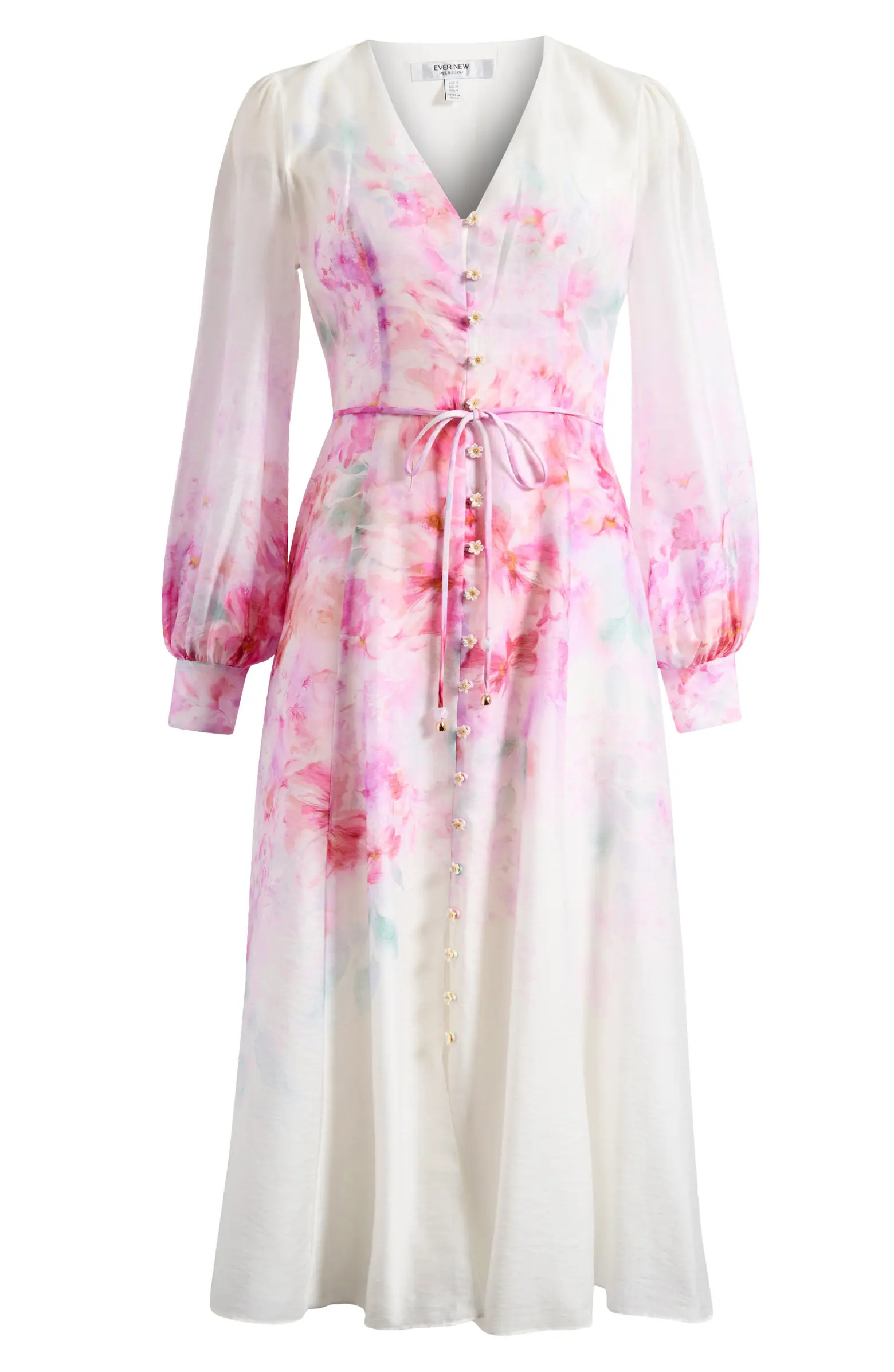 Ever New Kahlani Floral Print Long Sleeve Midi Dress | Nordstrom | Nordstrom