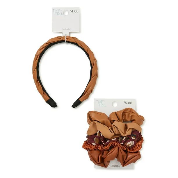 Time & Tru Twisters & Braided Headband Set, 6-Piece - Walmart.com | Walmart (US)