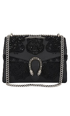 FWRD Renew Gucci Dionysus Embroidered Shoulder Bag in Black from Revolve.com | Revolve Clothing (Global)