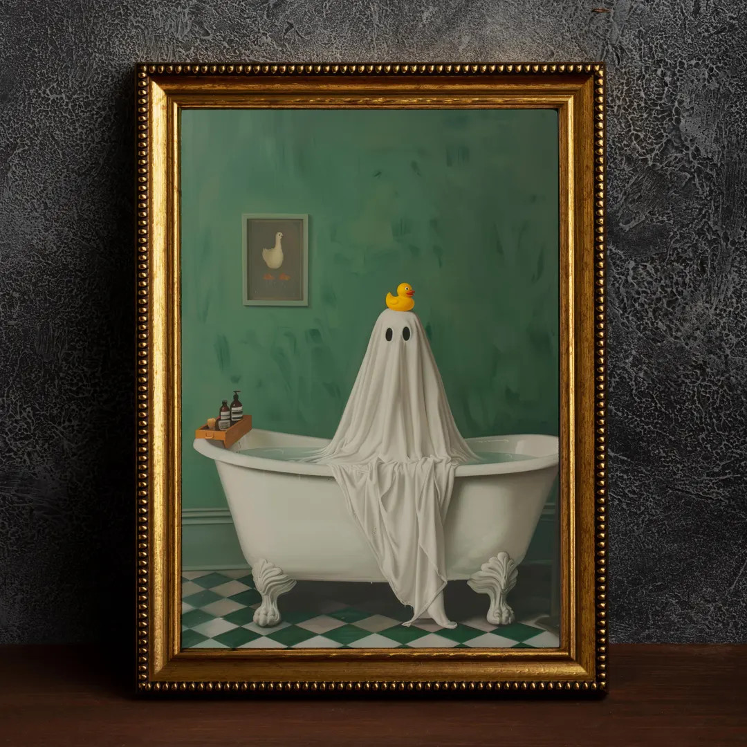 Victorian Ghost in Bathroom, Vintage Poster, Art Poster Print, Dark Academia, Gothic Home Decor, ... | Etsy (US)