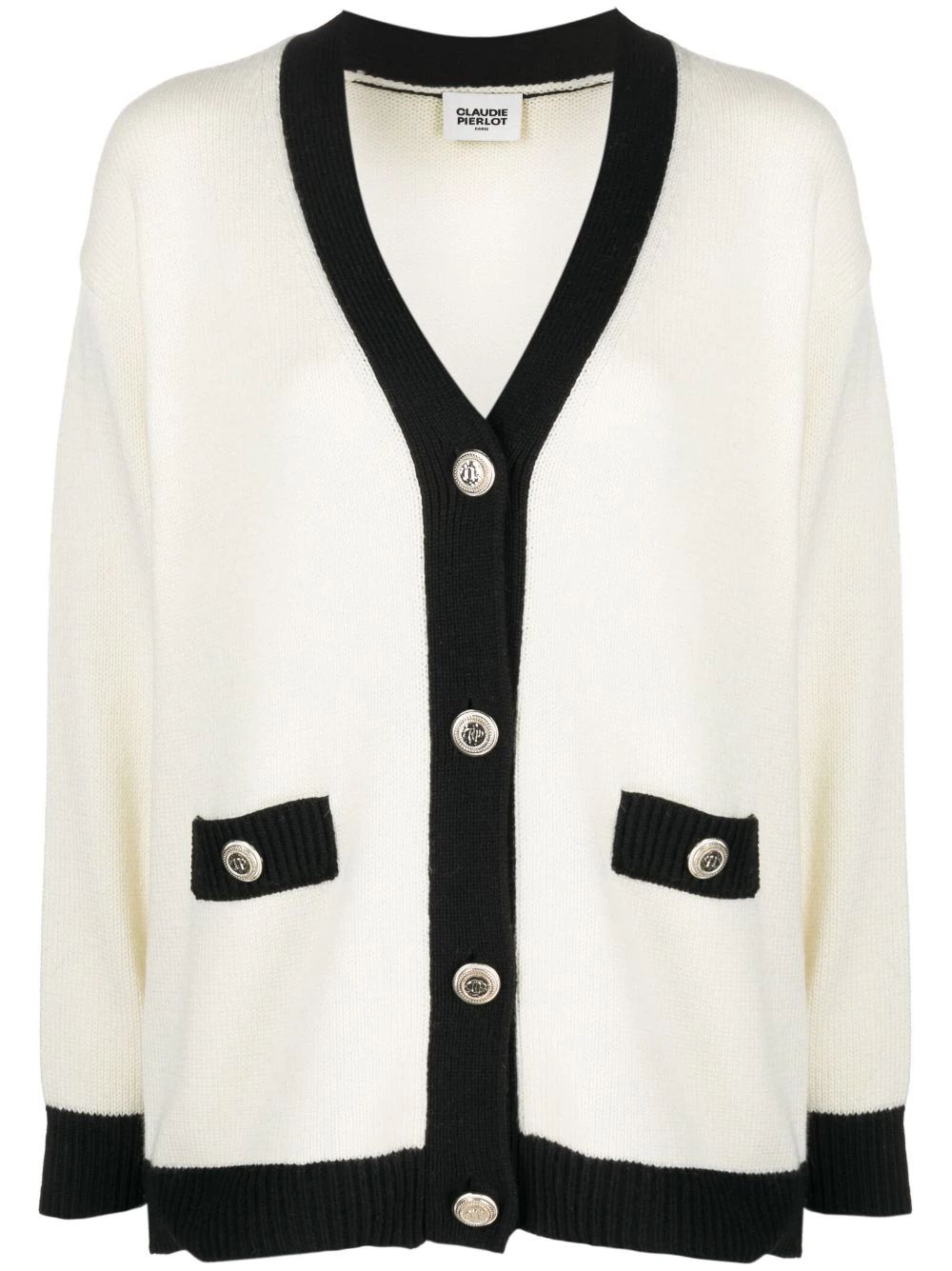 contrasting-borders knitted cardigan | Farfetch Global