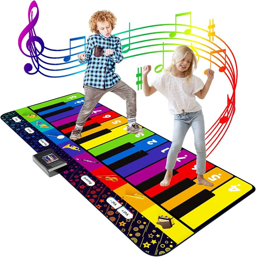 SUNLIN 6 ft. Floor Piano Mat for Kids & Toddlers, Giant Piano Mat, 24 Keys, 10 Built in Songs, 8 ... | Amazon (US)