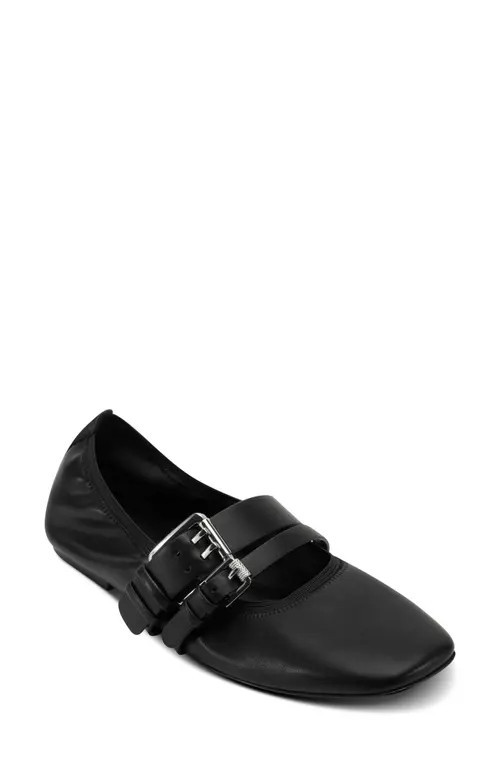 DKNY Dade Buckle Strap Ballet Flat in Black at Nordstrom, Size 9.5 | Nordstrom