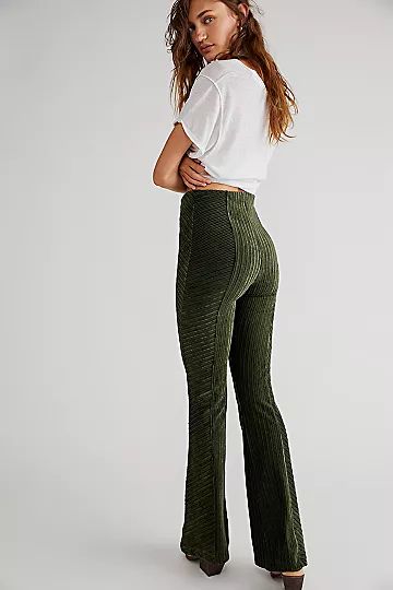 Slim Pull-On Velvet Flare Pants | Free People (Global - UK&FR Excluded)