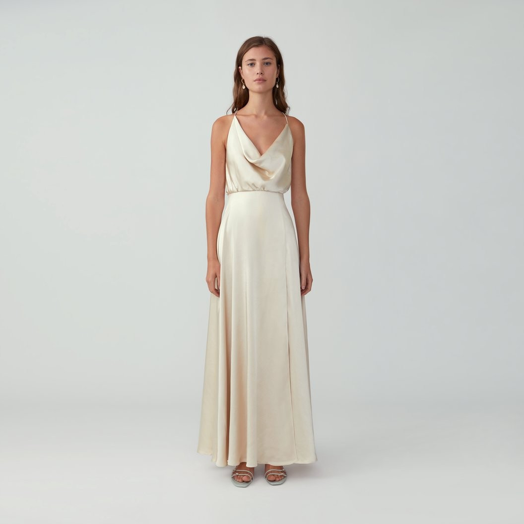 Strappy Cowl Neck Dress | Fame & Partners